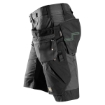 Picture of Snickers 6904 FlexiWork Work Shorts+ Holster Pockets Grey/Black