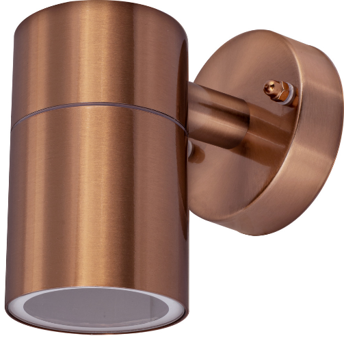 Picture of Luceco Copper Stainless Steel Exterior Decorative GU10 Fixed Down Wall Light - Ip44