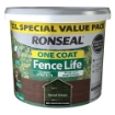 Picture of Ronseal Paint One Coat Fencelife Forest Green 12L