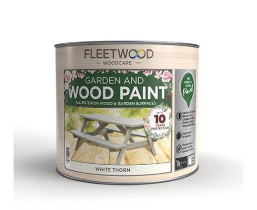 Picture of Fleetwood 1lt Super Flex Garden & Wood Paint White Thorn